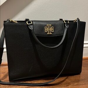 Tory Burch Black Crossbody Bag with Gold Accents